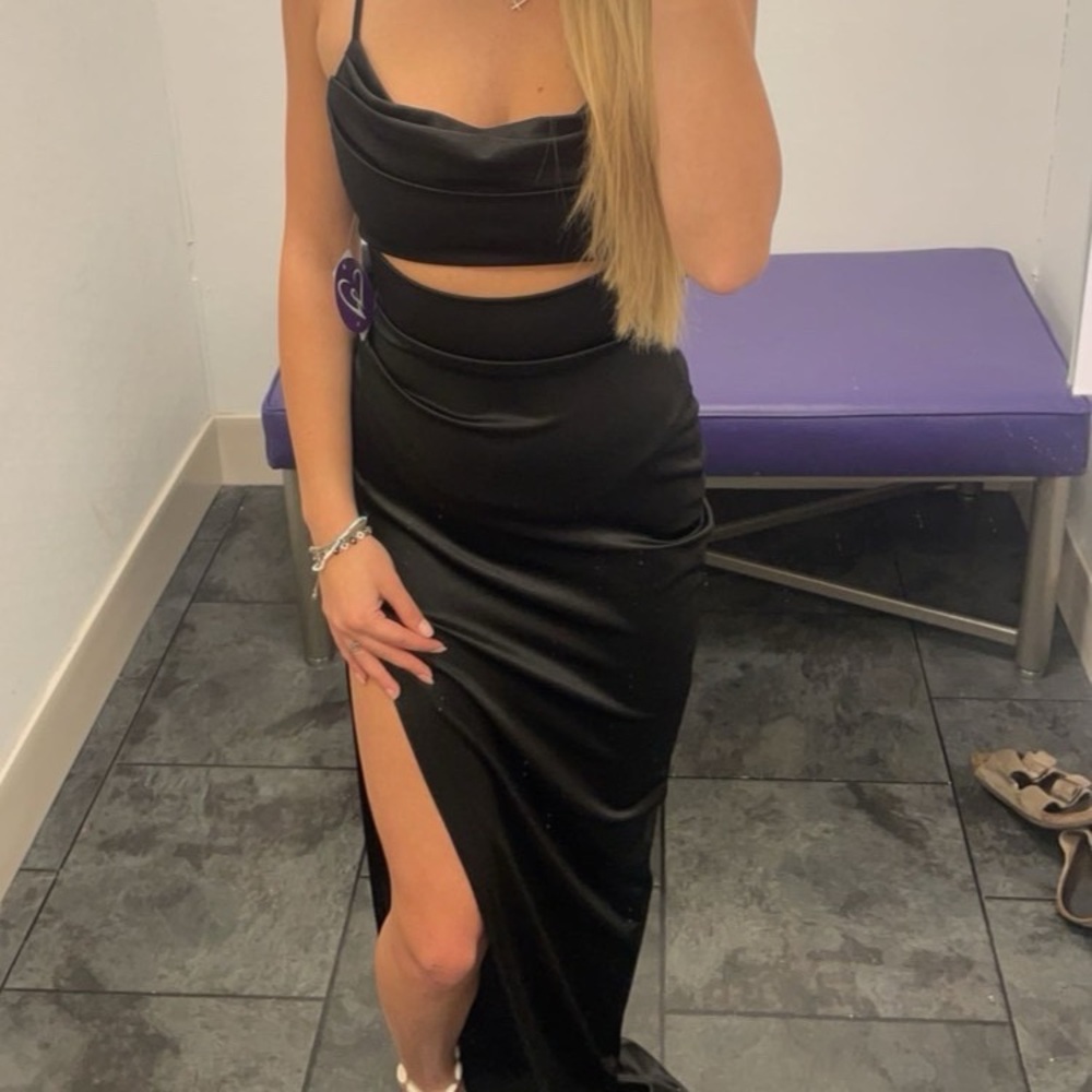 Black Satin Prom Dress